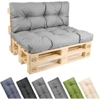 Garronda Ensemble de 2 coussins pour palettes , imperméables, résistants aux UV et à l'eau, pour canapé palette, modèle GD-0252, couleur gris clair