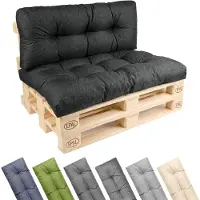 Garronda Ensemble de 2 coussins pour palettes , imperméables, résistants aux UV et à l'eau, pour canapé palette, modèle GD-0252, couleur anthracite