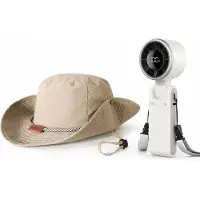 OEM VHV - Ensemble Chapeau de Pêche - Chapeau de Pêche avec Ventilateur Intégré - Large Bord et Rechargeable - Idéal pour le Camping, la Pêche et les Voyages