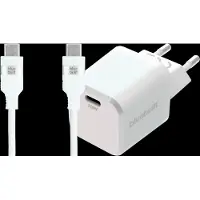 BlueBuilt Chargeur Power Delivery 20 W + Câble USB-C 3 m Nylon Blanc