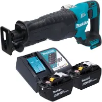 Makita Scie sabre sans fil DJR 187 Z 18 V sans balais + 2 batteries 9,0 Ah + chargeur