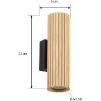 LINDBY Applique Murale , Stralino, dimmable, Bois, Salon / séjour, Bois, Moderne