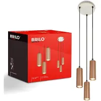 Briloner Suspension LED réglable en hauteur Ø20x120 cm douille GU10 max. 9W 3 lumières coffee-warm grey - Lampe suspendue salle à manger table salon