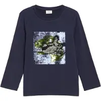 s.Oliver T-Shirt bleu marine / vert foncé / argent