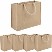 vidaXL - Sacs en jute, 5 pièces, couleur naturelle, 42 x 33 x 19 cm, 100% jute