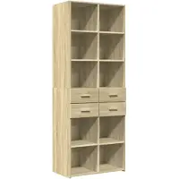 vidaXL Highboard chêne Sonoma 70x42,5x185 cm Matériau dérivé du bois