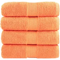 vidaXL Serviettes de toilette premium SOLUND 4 pièces Orange 30 x 30 cm 600 g/m²