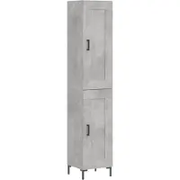 vidaXL Highboard gris béton 34,5x34x180 cm Bois composite