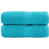 vidaXL Serviettes de toilette premium SOLUND 2 pièces Turquoise 30 x 30 cm 600 g/m²