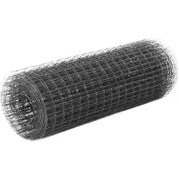 vidaXL -Hühnerdraht 10x0,5 m Stahl mit PVC -Beschichtung grau