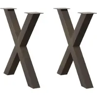 vidaXL Pieds de table de salle à manger en X 2 pcs. Acier naturel 80x(72-73) cm Acier