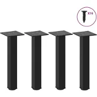 vidaXL Pieds de table basse 4 pcs. noir 42-44 cm acier
