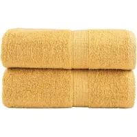 vidaXL Serviettes de toilette premium SOLUND 2 pièces Or 30 x 30 cm 600 g/m²