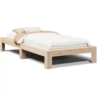 vidaXL Lit en bois massif sans matelas 75x190 cm pin