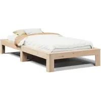 vidaXL Lit en bois massif sans matelas 90x190 cm pin