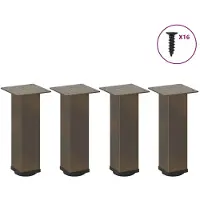 vidaXL Pieds de table basse 4 pcs. Acier naturel 42-44 cm Acier