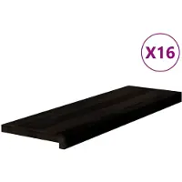 vidaXL Marches d'escalier 16 pcs marron foncé 80x30x2 cm chêne massif