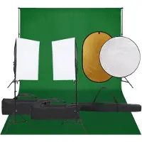 vidaXL Kit studio photo avec éclairage, fond et réflecteur