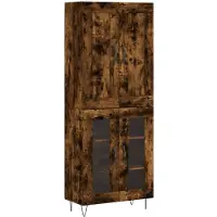 vidaXL Highboard chêne fumé 69,5x34x180 cm bois composite