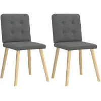 vidaXL Chaise de salle à manger 2 pcs. Tissu gris foncé