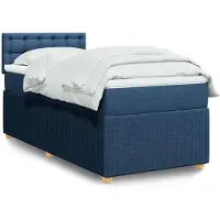 vidaXL Lit boxspring avec matelas bleu 80x200 cm Tissu
