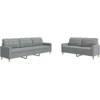 vidaXL Ensemble de canapés 2 pièces gris clair Tissu