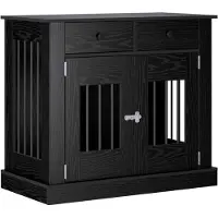 vidaXL Meuble pour cage de chien, noir, imitation chêne, 90 x 47,5 x 80 cm