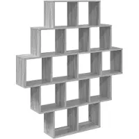 vidaXL Étagère Murale Sonoma gris 120 x 20 x 136 cm Bois d'ingénierie