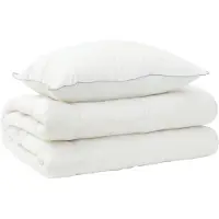 vidaXL : Ensemble couette et taies d'oreiller, 2 pièces, 140x200 cm, laine pour toutes saisons