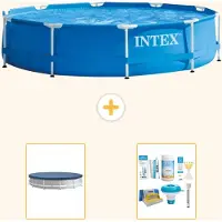 Intex Piscine tubulaire rectangulaire - 366 x 76 cm - 3 pièces - Modèle S22455