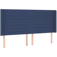 vidaXL Tête de lit avec oreilles bleu 183x16x118/128 cm Tissu
