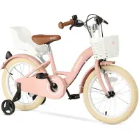 Deryan Vélo pour enfant Zoey 16 pouces – Vélo réglable avec panier – Rose