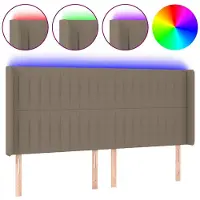 vidaXL Tête de lit LED Taupe 183x16x118/128 cm Tissu