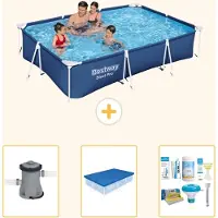 Bestway Steel Pro, piscine rectangulaire - 300 x 201 x 66 cm - 4 pièces - Modèle S22721