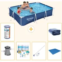 Bestway Steel Pro, piscine rectangulaire - 300x201x66 cm - Composée de 7 pièces - Modèle S21571