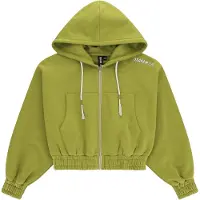 Osaka Cropped Full Zip Sweatshirt Vert S Femme