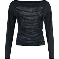 Black premium by emp T-shirt manches longues de - Essential Slub Layers Longsleeve - S - XXL - pour Femme - noir - Taille S