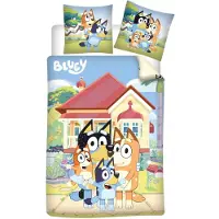 Javoli Parure de lit pour lit de bébé "Bluey", collection "Quartier", idéale pour les crèches, dimensions 100 x 135 cm