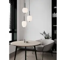 Nova Luce Lampe suspendue Lato 3 noirs clairs avec blanc