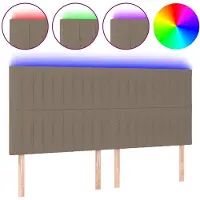 vidaXL Tête de lit LED Taupe 180x5x118/128 cm Tissu