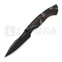 Kizer Cutlery Hissbite 1109A1, Black CPM 3V, Damascus Pattern G10, couteau fixe, Boris Bairov design