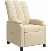 vidaXL Fauteuil relax crème, revêtement en tissu, marque