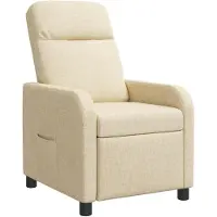 vidaXL Fauteuil relax crème, revêtement en tissu, marque
