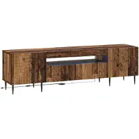 vidaXL Meuble TV LED en bois vieilli, fabriqué à partir de panneaux de particules