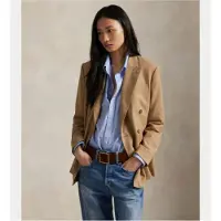 Ralph Lauren pour femme. 211977096001 Blazer croisé en laine marron (44), Beige, Casuel