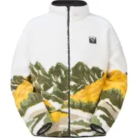 Picture Organic Clothing - Polaire zippée à imprimés - Hafdals Zip Fleece Grape Leaf - Taille L - Blanc