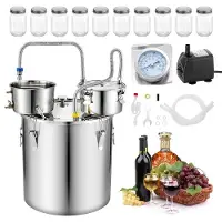 Vevor Alambic Maison 50 L Distillateur d'Alcool en Inox avec 10 Flacons