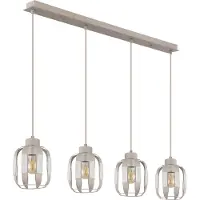 Globo Lampe pendante de salle à manger Arlen Marron sable à 4 tons clairs