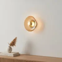 Lyora Lampe murale Lavina or avec verre ambré Ø 25cm