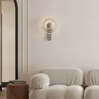 Lyora Lampe murale de conception Lavina Gris argenté avec verre fumé Ø 25cm
